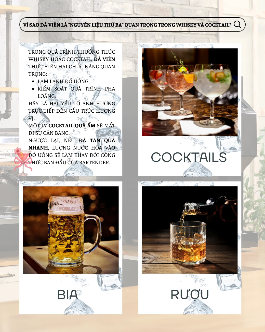 Vì Sao Đá Viên Là "Nguyên Liệu Thứ Ba" Quan Trọng Trong Whisky Và Cocktail?